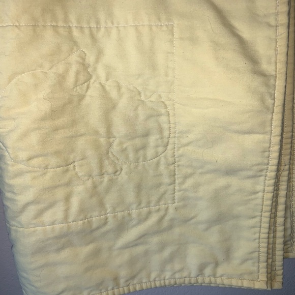 Vintage baby quilt with cross-stitch ducks in many activities. - Picture 9 of 9